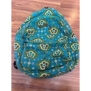 Billabong Backpack Teal‎ Green Floral Print School Travel Bag
